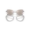 2-i-1 solbriller med klips, i markant cat-eye-form, Sk7011, hvid 2-i-1 solbriller med klips, i markant cat-eye-form, Sk7011, hvid
