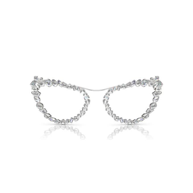 2-i-1 solbriller med klips, i markant cat-eye-form, Sk7011, hvid 2-i-1 solbriller med klips, i markant cat-eye-form, Sk7011, hvid