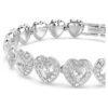 Ariana Grande X Swarovski-armbånd med blandede slibninger, hjerte, hvid, rhodineret