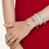 Ariana Grande X Swarovski-armbånd med blandede slibninger, hjerte, hvid, rhodineret