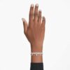 Ariana Grande X Swarovski armbånd med krystalperler, rundslibning, hvid, rhodineret