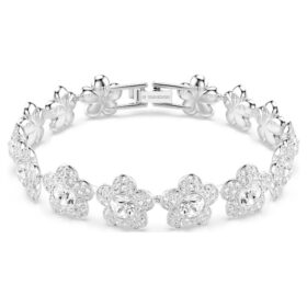 Ariana Grande X Swarovski armbånd, rundslibet, blomst, hvid, rhodineret