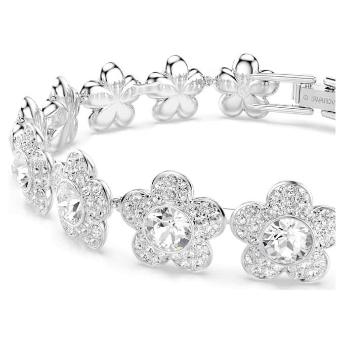 Ariana Grande X Swarovski armbånd, rundslibet, blomst, hvid, rhodineret Ariana Grande X Swarovski armbånd, rundslibet, blomst, hvid, rhodineret