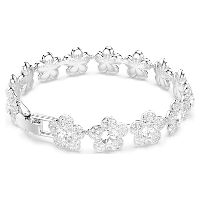 Ariana Grande X Swarovski armbånd, rundslibet, blomst, hvid, rhodineret Ariana Grande X Swarovski armbånd, rundslibet, blomst, hvid, rhodineret