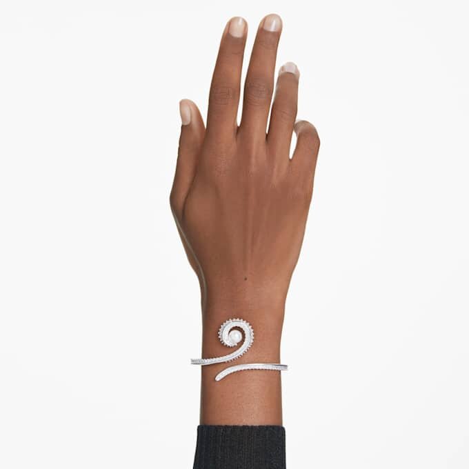 Ariana Grande X Swarovski armring med krystalperler, baguetteslibning, hvid, rhodineret Ariana Grande X Swarovski armring med krystalperler, baguetteslibning, hvid, rhodineret