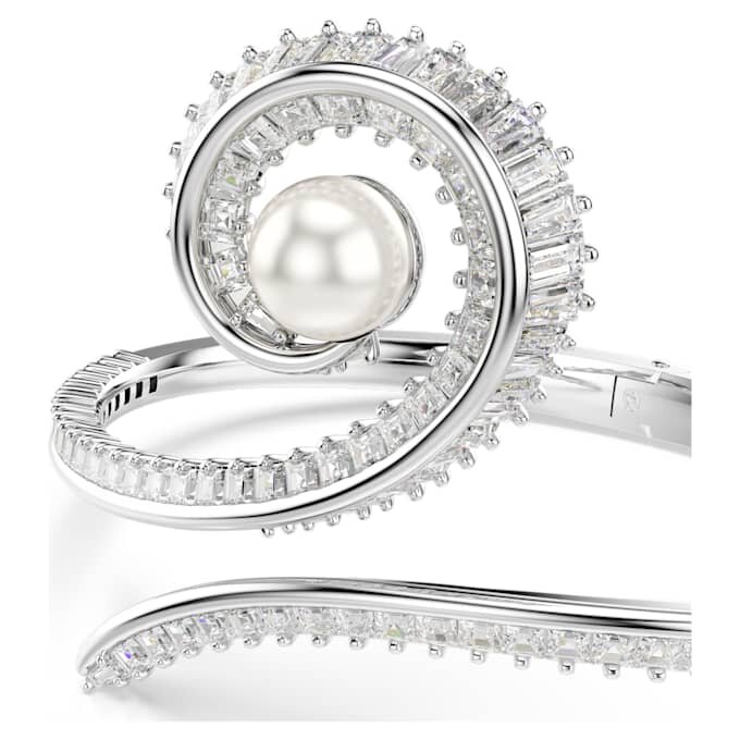 Ariana Grande X Swarovski armring med krystalperler, baguetteslibning, hvid, rhodineret Ariana Grande X Swarovski armring med krystalperler, baguetteslibning, hvid, rhodineret