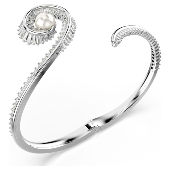 Ariana Grande X Swarovski armring med krystalperler, baguetteslibning, hvid, rhodineret Ariana Grande X Swarovski armring med krystalperler, baguetteslibning, hvid, rhodineret
