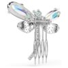 Ariana Grande X Swarovski-broche og tilbehør til hår med krystalperler, blandede slibninger, guldsmed, hvid, rhodineret