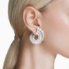 Ariana Grande X Swarovski dråbeøreringe med krystalperle, blandede slibninger, hvid, rhodineret