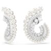 Ariana Grande X Swarovski dråbeøreringe med krystalperle, blandede slibninger, hvid, rhodineret