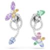 Ariana Grande X Swarovski dråbeøreringe med ørekappe i blandede slibninger, guldsmed, blomst, flerfarvet, rhodineret