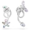 Ariana Grande X Swarovski dråbeøreringe med ørekappe i blandede slibninger, guldsmed, blomst, flerfarvet, rhodineret