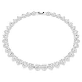 Ariana Grande X Swarovski halskæde med blandede slibninger, hjerte, hvid, rhodineret