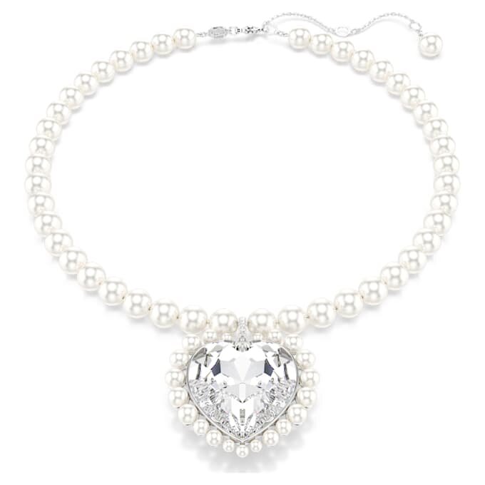 Ariana Grande X Swarovski halskæde med krystalperle, hjerteformet, hvid, rhodineret Ariana Grande X Swarovski halskæde med krystalperle, hjerteformet, hvid, rhodineret