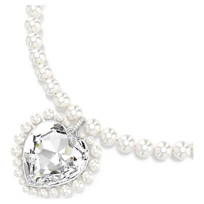 Ariana Grande X Swarovski halskæde med krystalperle, hjerteformet, hvid, rhodineret Ariana Grande X Swarovski halskæde med krystalperle, hjerteformet, hvid, rhodineret