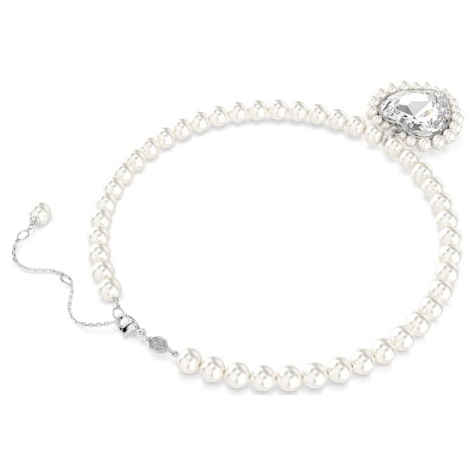 Ariana Grande X Swarovski halskæde med krystalperle, hjerteformet, hvid, rhodineret Ariana Grande X Swarovski halskæde med krystalperle, hjerteformet, hvid, rhodineret