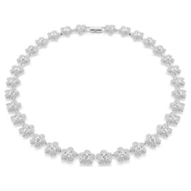 Ariana Grande X Swarovski halskæde, rundslibet, blomst, hvid, rhodineret