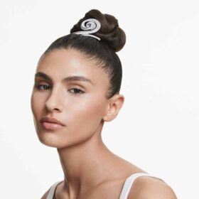 Ariana Grande X Swarovski hårspænde, baguetteslebet, hvid, rhodiumbelagt