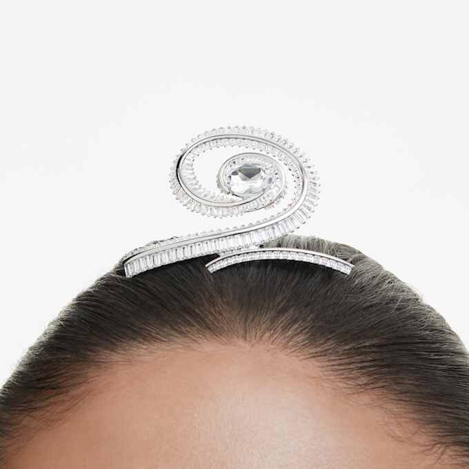 Ariana Grande X Swarovski hårspænde, baguetteslebet, hvid, rhodiumbelagt Ariana Grande X Swarovski hårspænde, baguetteslebet, hvid, rhodiumbelagt
