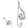 Ariana Grande X Swarovski klipsøreringe, asymmetrisk design, krystalperle, baguetteslibning, hvid, rhodiumbelagt