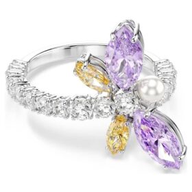 Ariana Grande X Swarovski motivring med blandede slibninger, guldsmed, flerfarvet, rhodineret