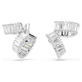 Ariana Grande X Swarovski ørecuffs med baguetteslibning, hvid, rhodineret