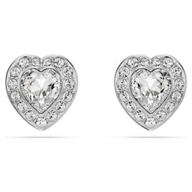 Ariana Grande X Swarovski øreringe med blandede slibninger, hjerte, hvid, rhodiumbelagt