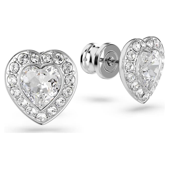 Ariana Grande X Swarovski øreringe med blandede slibninger, hjerte, hvid, rhodiumbelagt Ariana Grande X Swarovski øreringe med blandede slibninger, hjerte, hvid, rhodiumbelagt