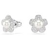 Ariana Grande X Swarovski øreringe med krystalperle, rundslibning, blomst, hvid, rhodineret