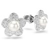 Ariana Grande X Swarovski øreringe med krystalperle, rundslibning, blomst, hvid, rhodineret