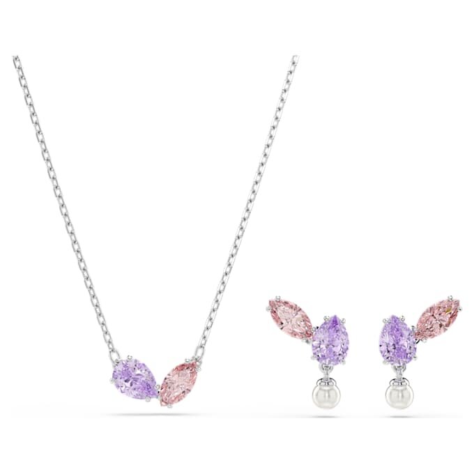 Ariana Grande X Swarovski-sæt med blandede slibninger, flerfarvet, rhodineret Ariana Grande X Swarovski-sæt med blandede slibninger, flerfarvet, rhodineret
