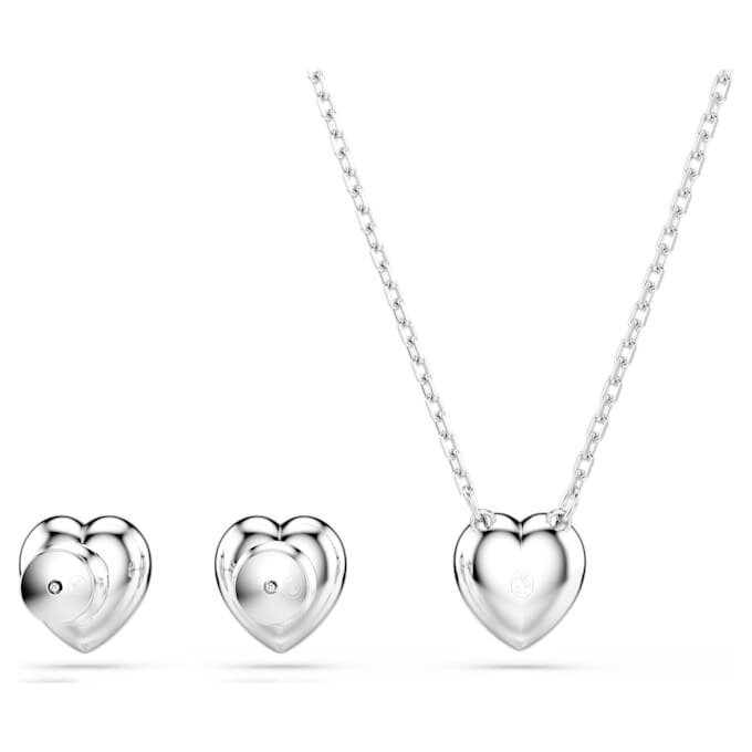 Ariana Grande X Swarovski-sæt med blandede slibninger, hjerte, hvid, rhodiumbelagt Ariana Grande X Swarovski-sæt med blandede slibninger, hjerte, hvid, rhodiumbelagt