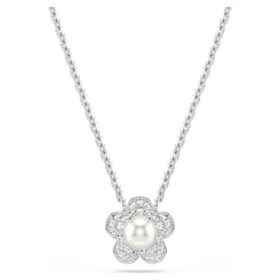 Ariana Grande X Swarovski vedhæng med krystalperle, rundslibet, blomst, hvid, rhodineret