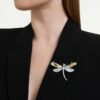 Ariana Grande X Swarovski-broche og tilbehør til hår med krystalperler, blandede slibninger, guldsmed, hvid, rhodineret