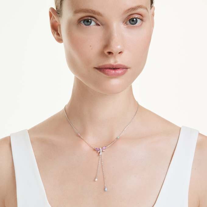 Ariana Grande X Swarovski Y-halskæde med blandede slibninger, guldsmed, flerfarvet, rhodineret Ariana Grande X Swarovski Y-halskæde med blandede slibninger, guldsmed, flerfarvet, rhodineret