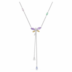 Ariana Grande X Swarovski Y-halskæde med blandede slibninger, guldsmed, flerfarvet, rhodineret