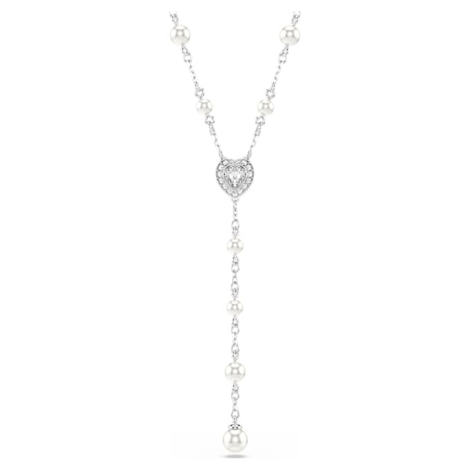 Ariana Grande X Swarovski Y halskæde med blandede slibninger, krystalperle, hjerte, hvid, rhodineret Ariana Grande X Swarovski Y halskæde med blandede slibninger, krystalperle, hjerte, hvid, rhodineret