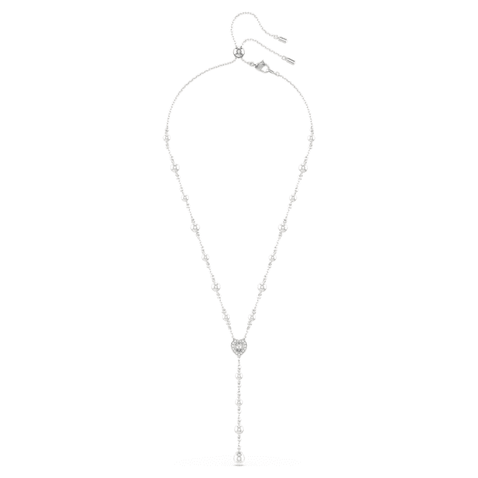 Ariana Grande X Swarovski Y halskæde med blandede slibninger, krystalperle, hjerte, hvid, rhodineret Ariana Grande X Swarovski Y halskæde med blandede slibninger, krystalperle, hjerte, hvid, rhodineret