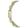 Armbåndsur med ottekantede krystaller, grøn, champagnefarvet finish Armbåndsur med ottekantede krystaller, grøn, champagnefarvet finish