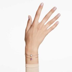 Chroma armring med hjerte, rød, forgyldt
