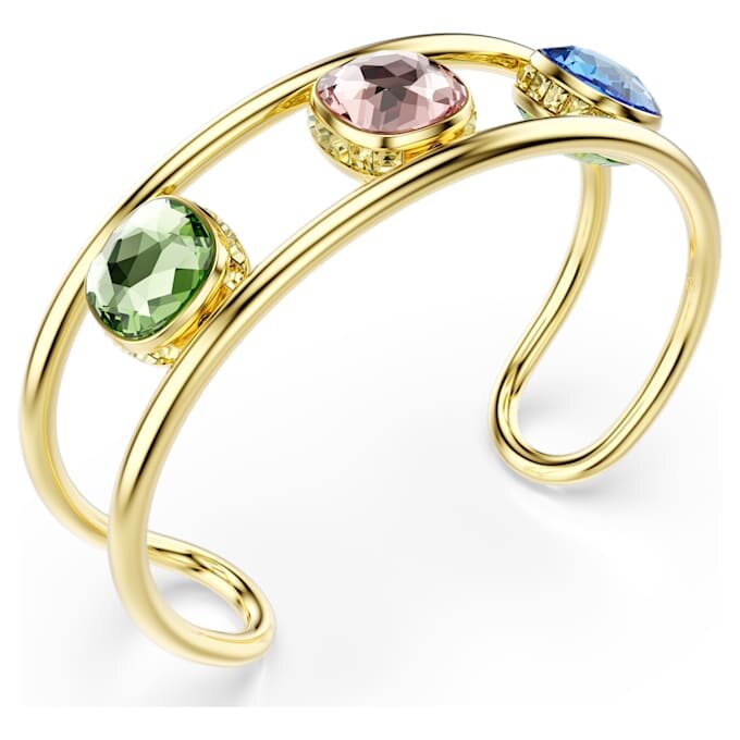 Chroma Cuff med pudeskåret krystaller, flerfarvet, forgyldt Chroma Cuff med pudeskåret krystaller, flerfarvet, forgyldt