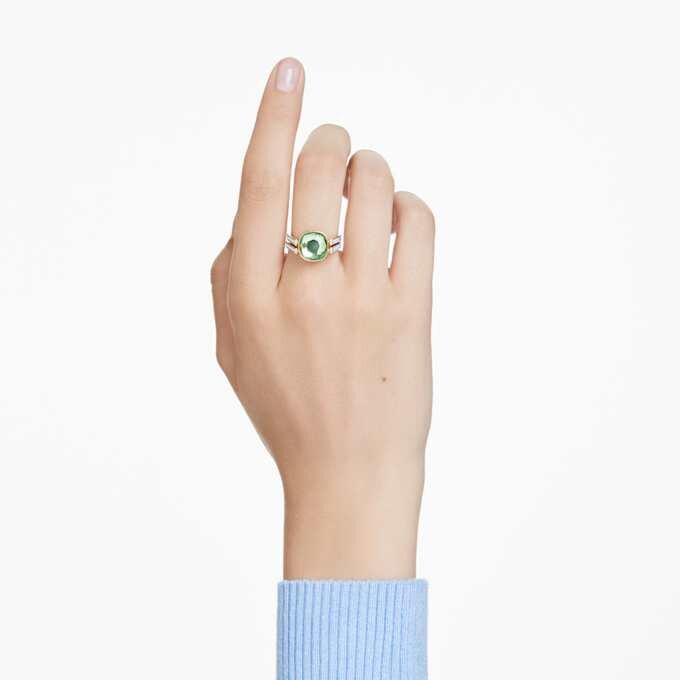 Chroma-ring med pudecut, flerfarvet, guldbelagt Chroma-ring med pudecut, flerfarvet, guldbelagt