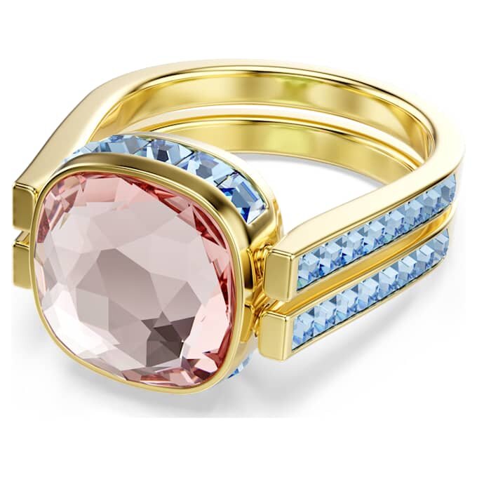 Chroma-ring med pudecut, flerfarvet, guldbelagt Chroma-ring med pudecut, flerfarvet, guldbelagt