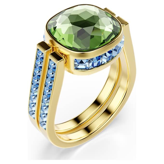 Chroma-ring med pudecut, flerfarvet, guldbelagt Chroma-ring med pudecut, flerfarvet, guldbelagt