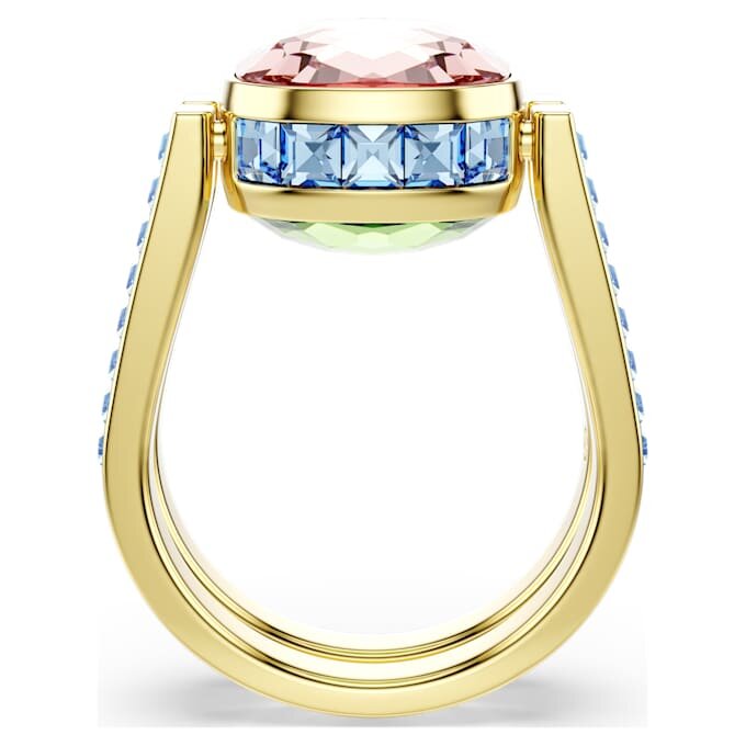 Chroma-ring med pudecut, flerfarvet, guldbelagt Chroma-ring med pudecut, flerfarvet, guldbelagt