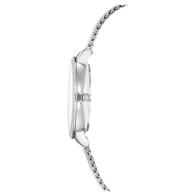 Clarica-ur, Swiss Made, metalarmbånd, sølvfarvet, rustfrit stål Clarica-ur, Swiss Made, metalarmbånd, sølvfarvet, rustfrit stål