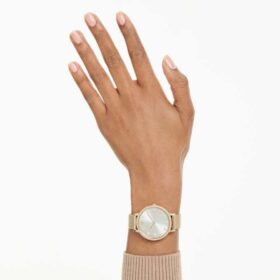 Clarica-ure, fremstillet i Schweiz, metalarmbånd, guldfarvet, guldfarvet finish