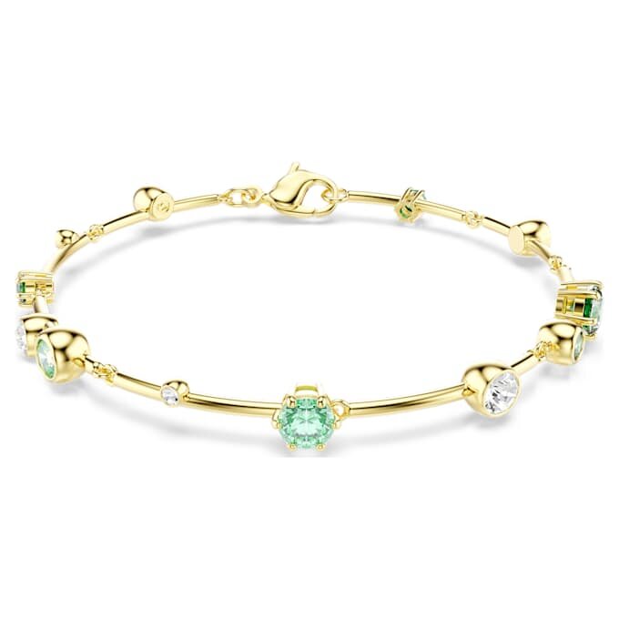 Constella-armbånd med blandede slibninger, grøn, forgyldt Constella-armbånd med blandede slibninger, grøn, forgyldt