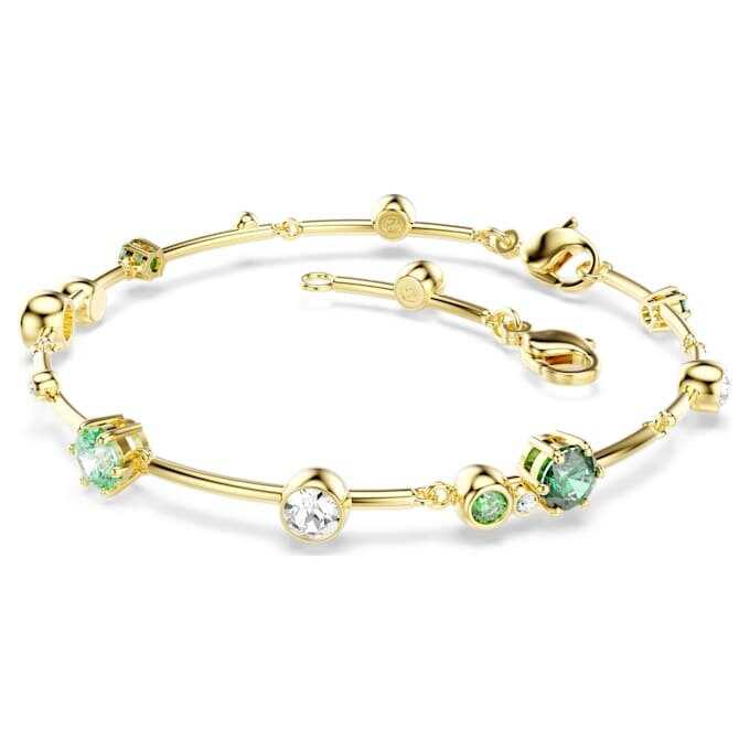 Constella-armbånd med blandede slibninger, grøn, forgyldt Constella-armbånd med blandede slibninger, grøn, forgyldt