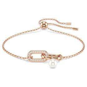 Constella-armbånd med krystalperle, rundslibet, hvid, rosaguldbelagt Constella-armbånd med krystalperle, rundslibet, hvid, rosaguldbelagt
